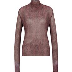 Dame Bluser BOSS High-neck top in plissÃ© tulle