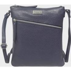 'ROSY' Pebble Grain Soft Real Leather Crossbody Bag Navy One Size