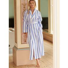 Blue Robes British Boxers Crisp Cotton Dressing Gown, Blue Stripe