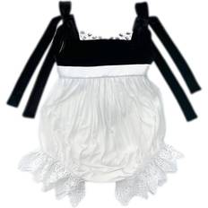 9-12M Playsuits Petite Maison Kids Audrey Black Velour Top and White Tulle Romper, 18M Maisonette