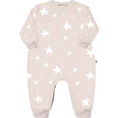 Gunamuna Baby's Sale Bamboo Rayon Fleece Jumpsuit - Wonky Stars Blush