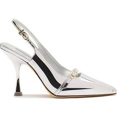 Plata Tacones y Zapatos de Tacón Larroudé Ines Buckled High Heel Pumps - Women's