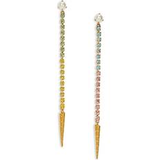 Unisex Orecchini Nadri Ajoa Multicolor Crystal & Imitation Pearl Linear Drop Earrings in 18K Gold Plated