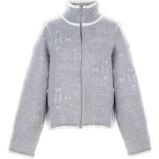 Hvite Ytterklær HEST Iben Zip Jacket Light Grey With White