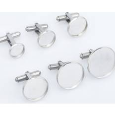 Rosebeading Stainless steel cufflink tray french style cufflinks diy cufflink findings 5pcs