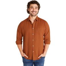 3XL - Slim Shirts Johnny Bigg Anders Linen Shirt CHESTNUT