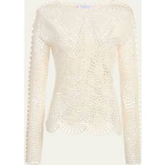 Kaschmir Blusen Gabriela Hearst Capps Cashmere-Blend Crochet Top IVORY X-SMALL