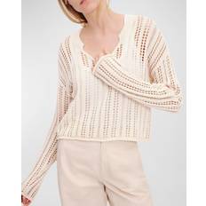 Linen Jumpers ATM Anthony Thomas Melillo Open Linen-Blend Sweater