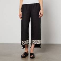 By Malene Birger Mirabellos Embroidered Linen Trousers DK 40/UK Black