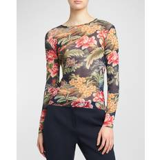 Polyamide - Women Blouses Etro Semi Sheer Floral Long Sleeve Top Print IT/12