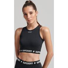 Superdry Damen Tanktops Superdry Women's Elastisches Code Kurztop Schwarz Größe: