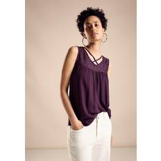 Lila Blusen Street One Top mit Spitze