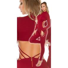 Rot Jumpsuits & Overalls Koucla Uni Maxi Catsuit mit hot Rücken-Cutout Bordeaux