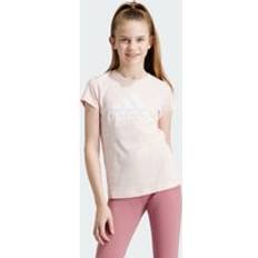 Ragazza Magliette Adidas T-shirt Essentials Big Logo Cotton - Sandy Pink/White