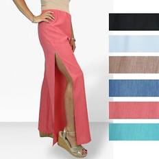 Paulo Due Linen Look Open Leg Trousers Turquoise