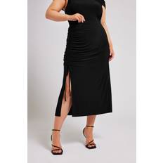 Wrap-Around Skirts Yours Ruched Midaxi Skirt Black