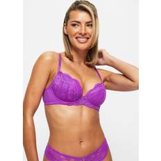 Ann Summers Sexy Lace Planet Padded Plunge Bra, 34DD, Bright Purple Mid Seasonal Sale