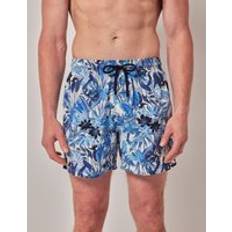 White Blue Floral Swim Shorts White/Blue