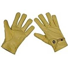 Beige - Men Gloves & Mittens MFH Western Leather Gloves Lined Tactical Security Work - Beige