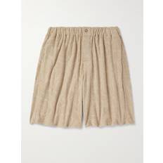 Versace Shorts Versace Straight-Leg Cotton-Terry Jacquard Shorts Men Neutrals