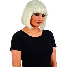 Wigs Fun Shack Glow in the Dark Wigs for Women Short Hair, Blonde Bob wig with Fringe, Platinum Blonde