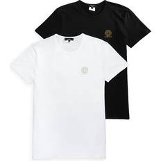 Versace Men Tops Versace Men's 2-Pack Cotton Logo T-Shirts WHITE-BLACK 2X-Large