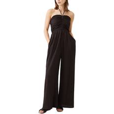 Brown - Women Jumpsuits & Overalls French Connection Bonny Pleated Strappy Halterneck Jumpsuit Chocolate Torte Brown