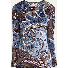 Polyamide - Women Blouses Etro Sheer Detailing Paisley Long Sleeve Top Multi-color IT/12