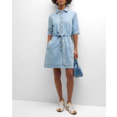 Vestido corto Vestidos Frame Belted Denim Dress - Azul Claro