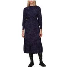 Slit Dresses Whistles French Handwriting Midi Dress, Navy