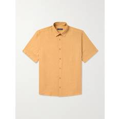 Frescobol Carioca Castro Linen Shirt Men Orange