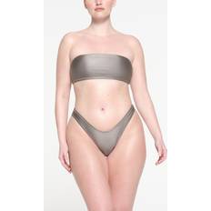 XXS Bikini Tops SKIMS Bandeau Bikini Top Grey Shine Smoke