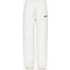 Womens Light Grey Melange Logo-embroidered Tapered-leg Organic-cotton Jogging Bottoms LIGHT GREY MELANGE