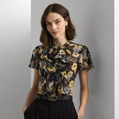 Blouses Polo Ralph Lauren Floral Ruffle-Trim Georgette Blouse in Black Multi