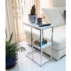 Aspect Bellini C Shaped Side Shelf-White Glossy Top Small Table