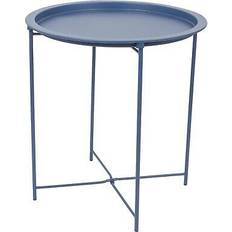 Blue Coffee Tables Harbour Housewares Round Steel Tray Coffee Table