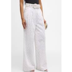 Soie Pantalons Sergio Hudson Wide Leg Eyelet Pants