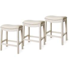 Maven Lane Adrien White Oak Seating Stool 26" 3