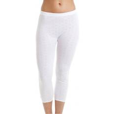 White - Women Base Layer Trousers Camille Womens White Thermal Capri Long Johns