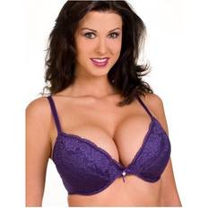 Floral Lace Padded Underwired Bra Purple