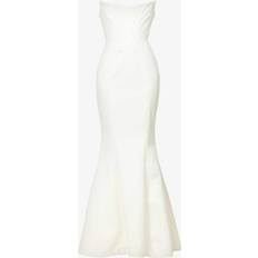 House of CB Womens Ivory Ines Flared Satin Wedding Dress 8/10 IVORY