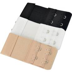 Bh-förlängare Dubbla hakar Vit/Svart/Beige 3-pack