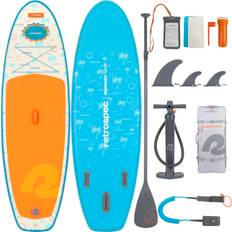 SUP Sets Retrospec Weekender Nano Inflatable Stand Up Paddle Board for Kids Includes Paddle, Pump and Accessories 8” Lightweight iSup, Puncture Resistant Inflatable Kids Paddle Board
