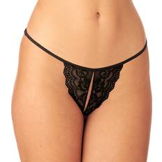Nortie Saga Schrittfreier String-Tanga aus Spitze Schwarz
