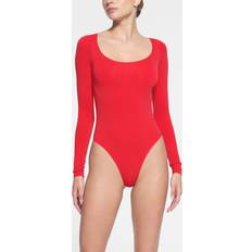 Red Bodysuits SKIMS Essential Long Sleeve Scoop Neck Bodysuit Red Small/Medium Essential Bodysuits