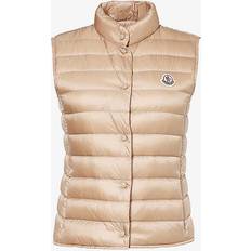 Moncler Women Vests Moncler Womens Stone Liane Logo-patch Slim-fit Shell-down Gilet STONE