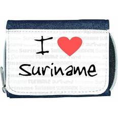 Wallets & Key Holders TeeTreeDesigns I love heart suriname denim wallet