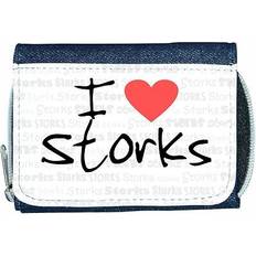 Wallets & Key Holders TeeTreeDesigns I love heart storks denim wallet