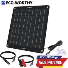 10w 12v portable mono solar panel trickle charger kit car battery maintainer rv