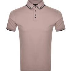 Armani Men Polo Shirts Armani Emporio Short Sleeved Polo T Shirt Pink Medium